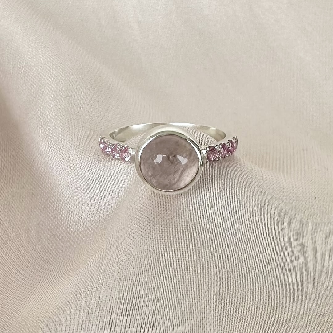 anillo cuarzo rosa