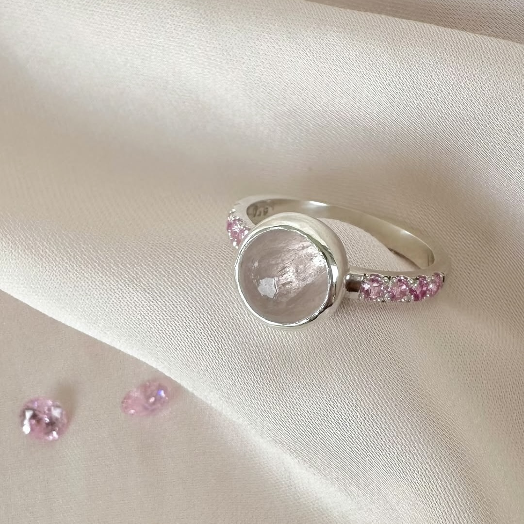 anillo cuarzo rosa